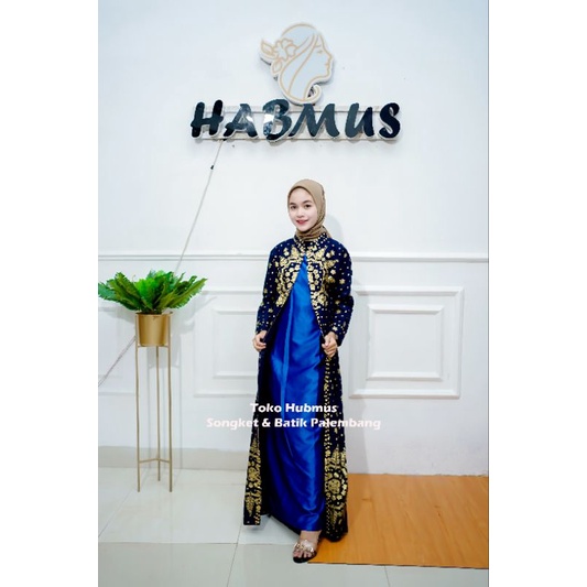 couple batik kondangan gamis songket palembang