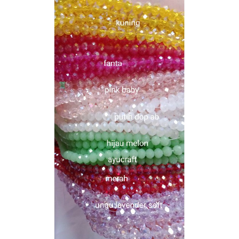 ceko kristal 6mm wrn cantik 1rtg isi (91pcs-+)