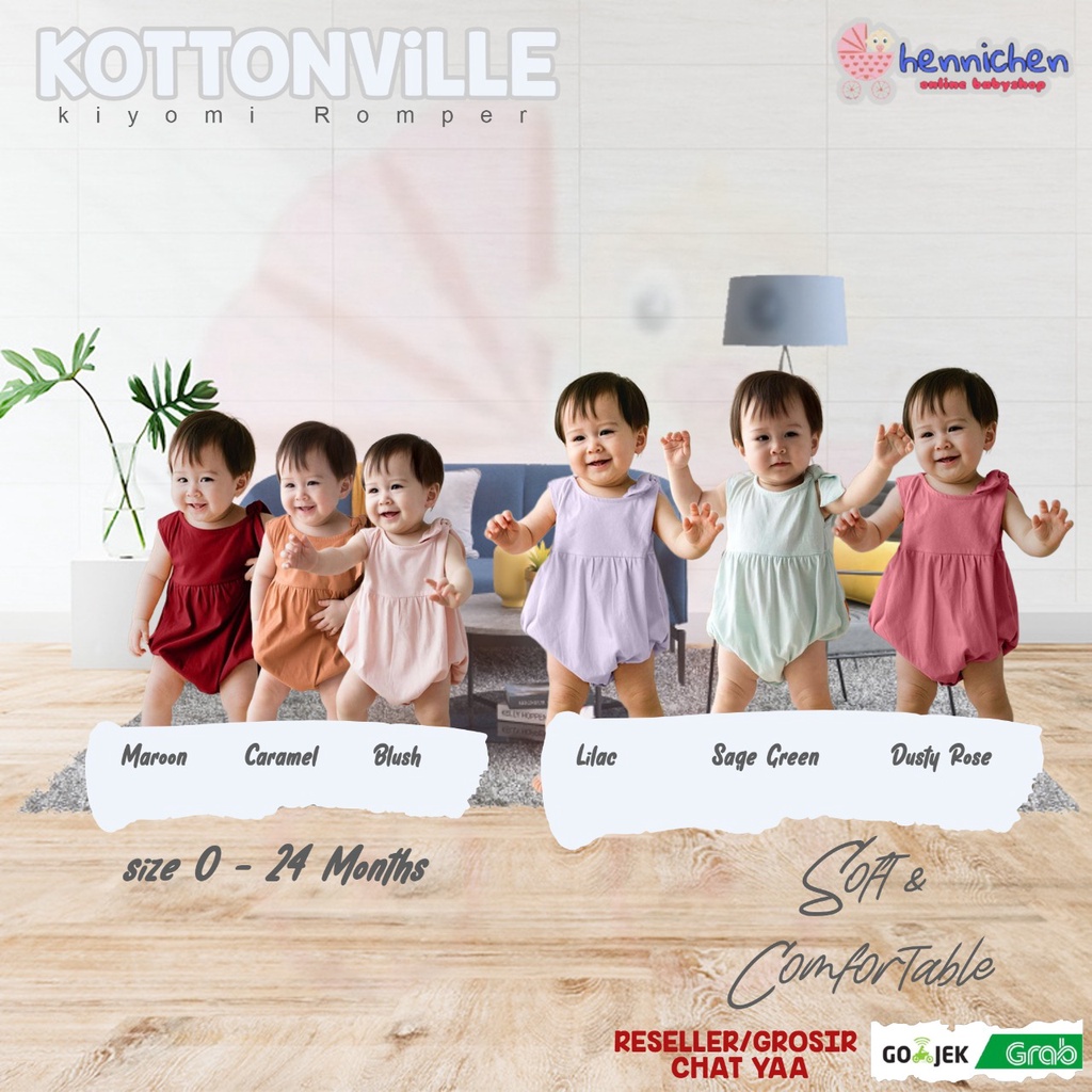 KOTTONVILLE Takoyakids Essentials Kiyomi Romper anak romper bayi 0-24 bln