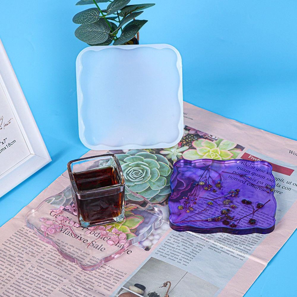 Lanfy Cetakan Coaster 12cm Untuk Epoxy Resin Square UV Resin Silicone Mold