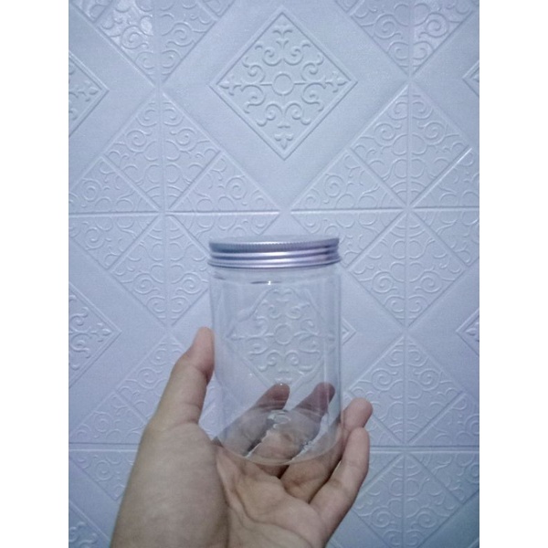 Jar Plastik 250ml/ Toples Plastik Tutup Aluminium 250ml/ Toples Tabung 250ml