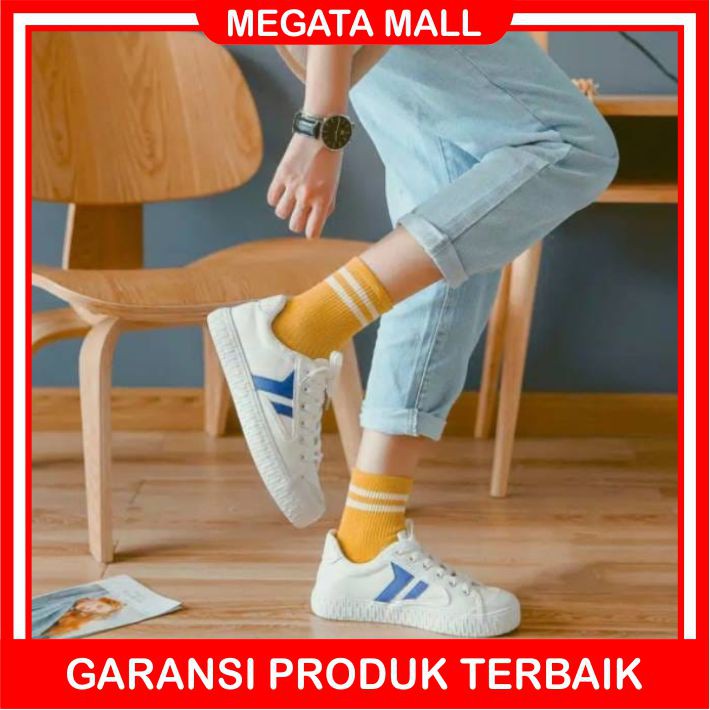 ♫ Megata ♫ A049 KaosKaki Panjang Motif Garis Kaoskaki Olahraga Diatas Mata Kaki Import Murah