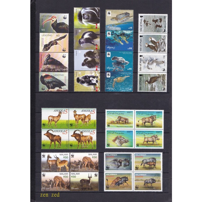 

0334 Perangko Tema Fauna Logo WWF Komplit Set 4v Mnh