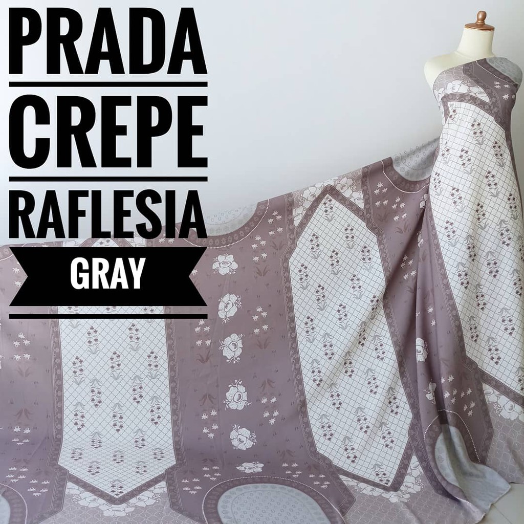 Kain Meteran Prada Crepe Raflesia Gray (0.5M)