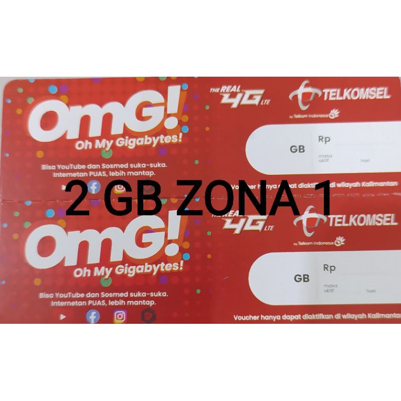 voucher telkomsel 2gb zona 1 dan 1,5gb zona 2 kalimantan