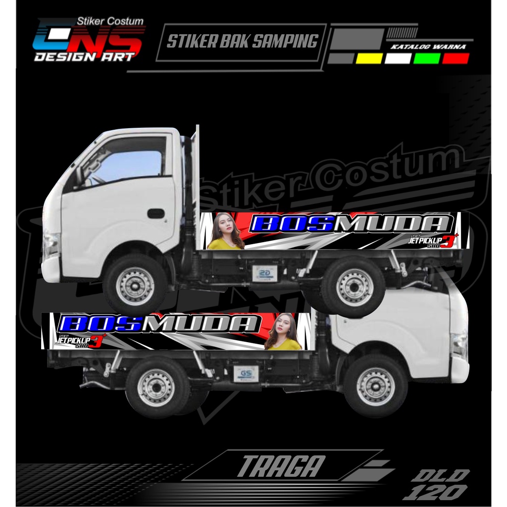 Stiker Bak Samping Pick Up Traga Stiker Vinyl Custom Stiker Variasi All Pick Up Carry / T120ss / Gra
