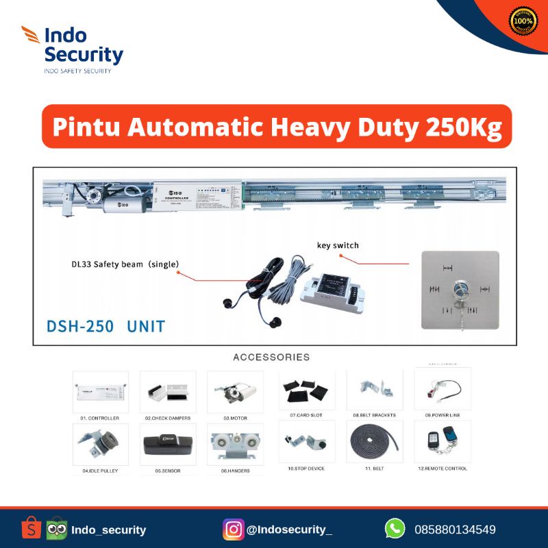 Pintu Automatic Heavy Duty 250kg Sliding Door Sliding Door ISG