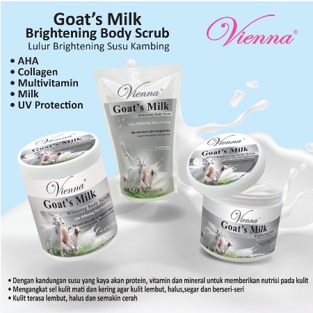 ⭐BAGUS⭐ VIENNA BODY SCRUB 250GR |  Lulur Badan Goats Cow Bengkoang