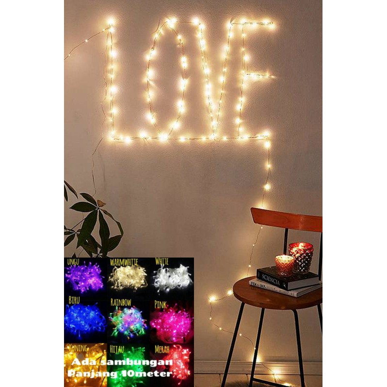  Lampu Hias Natal Tumblr LIght 10 Meter sambungan Female 