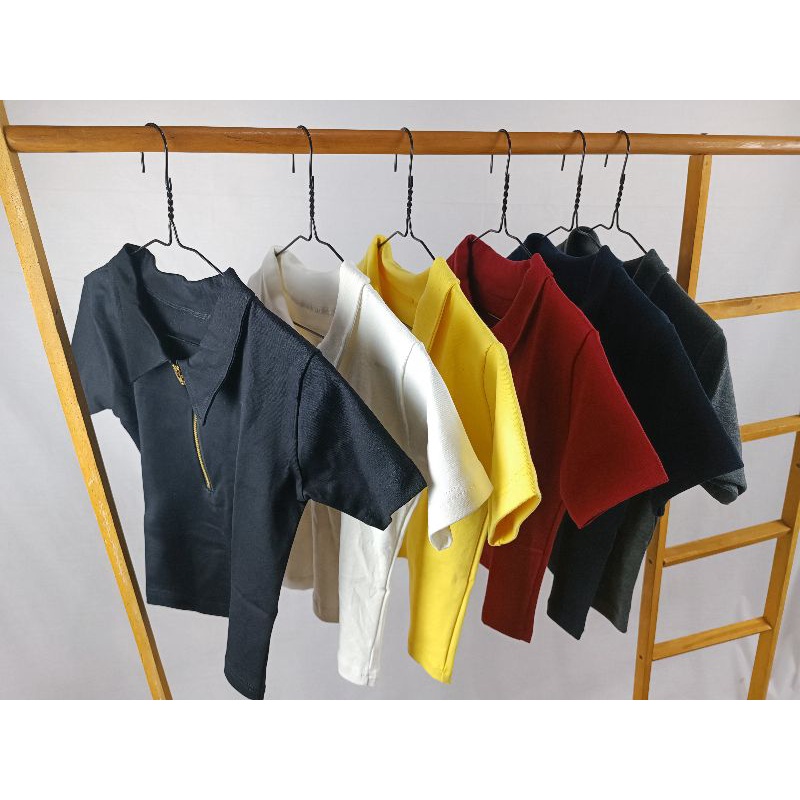 Crop kerah resleting