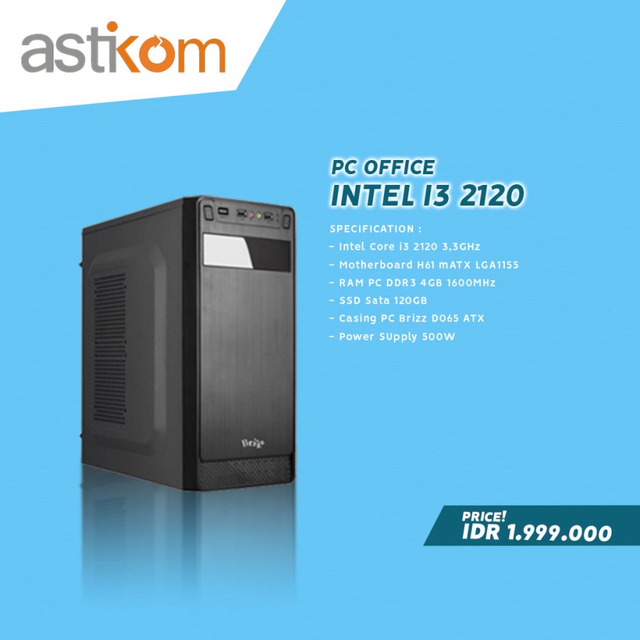 Paket PC Office Intel Core i3 2120 Komputer Kasir