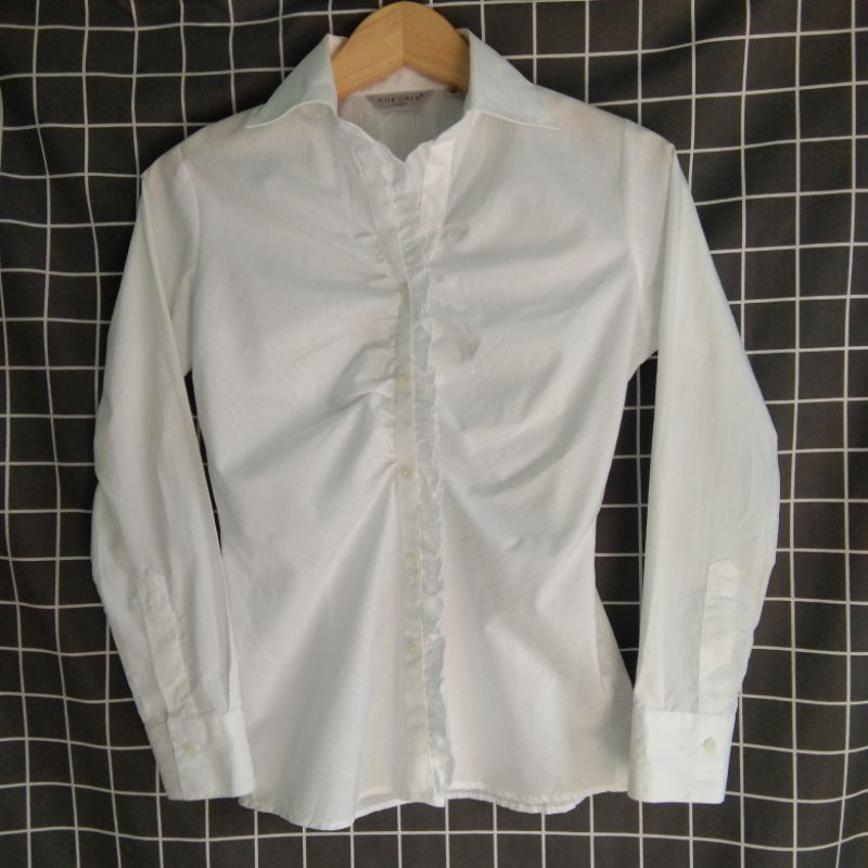 KEMEJA PUTIH WANITA  LENGAN PANJANG PRELOVED 'THEORIA" /ATASAN WANITA  FORMAL PRELOVED