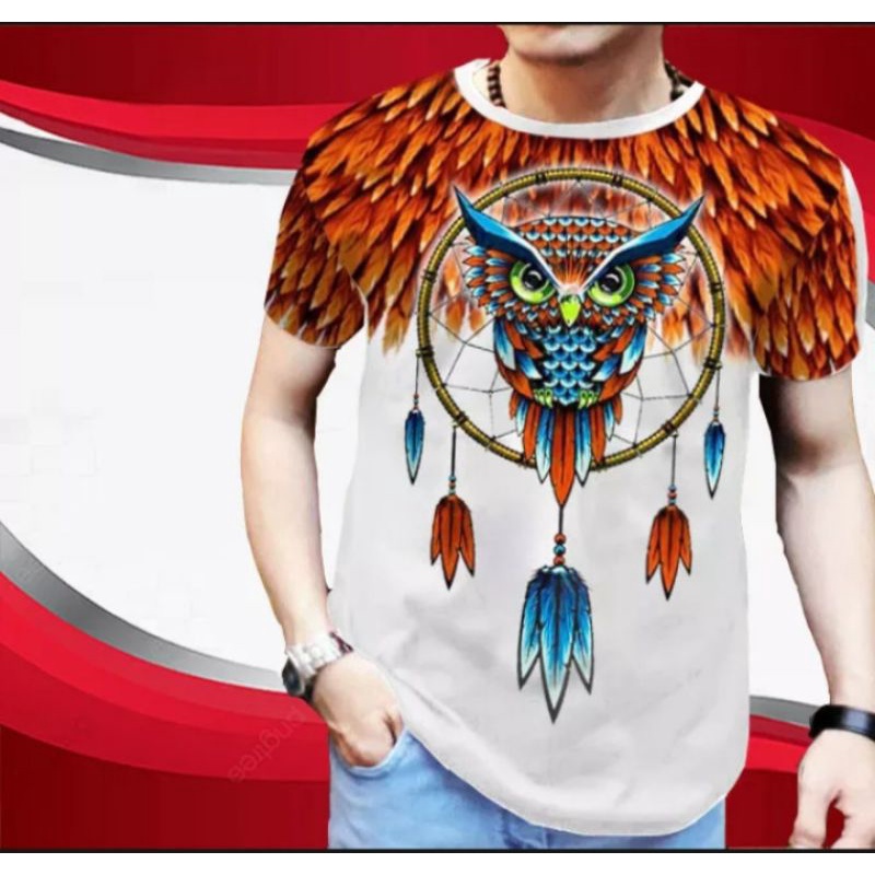 Kaos Pria Putih Owl