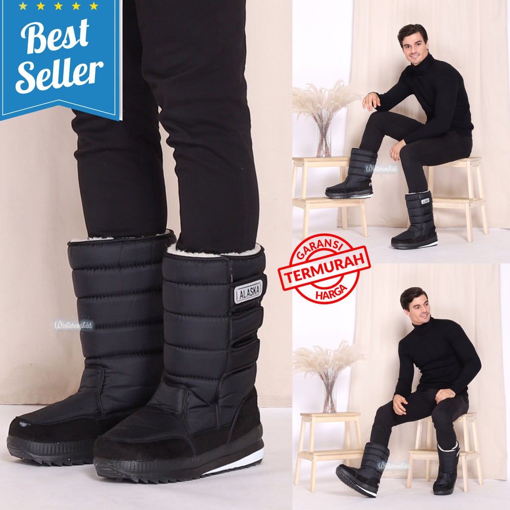 Snow Boots Winter Alaska waterproof for Men Boots salju anti air sepatu pria cowok hangat import