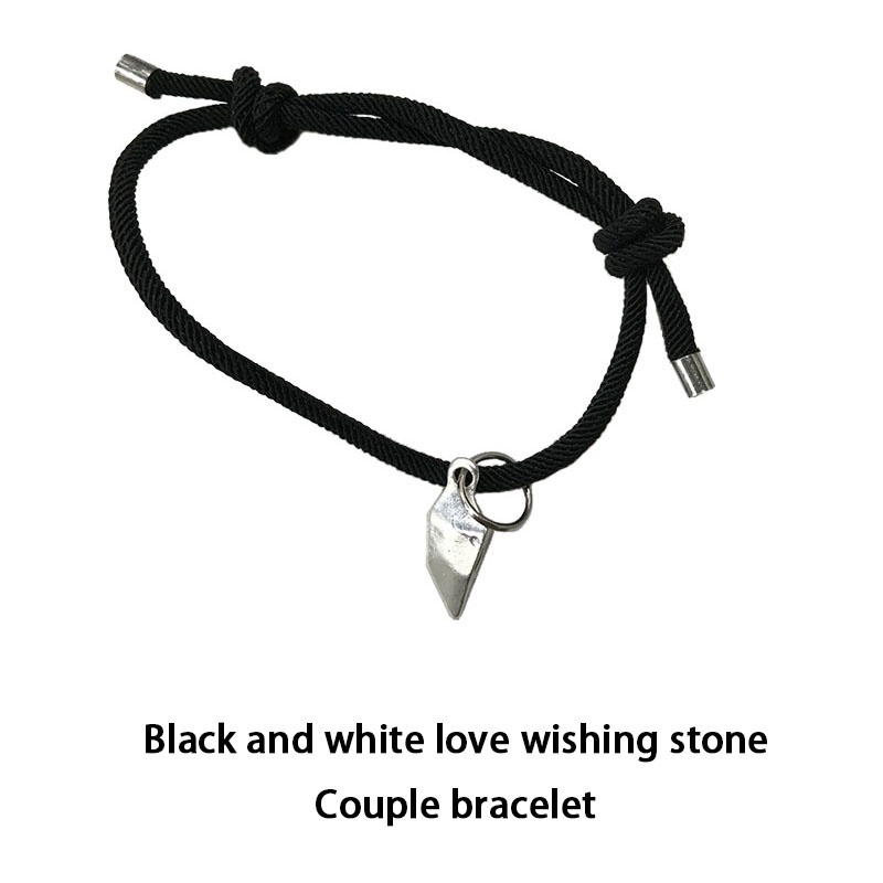 2 Pcs Gelang Couple Magnet Mahnet Hitam Dan Putih Cinta Batu Persahabatan Aksesoris Sri