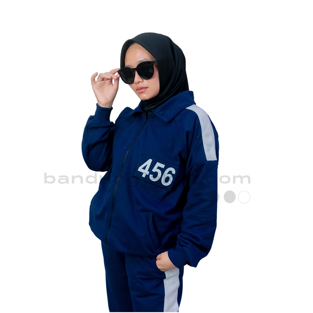 SQUID GAME SETELAN JAKET &amp; CELANA TERMURAH NEVY II JAKET KOREA II JAKET OLAHRAGA II SETELAN ANAK