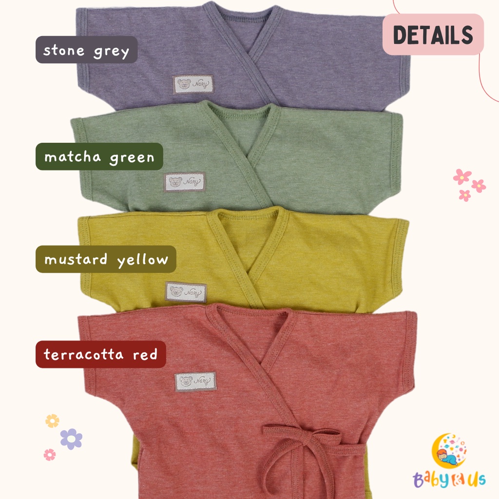 Kimono Pendek Set Nary Baby - Set Kimono Bayi Lengan Pendek Celana Pendek Bahan Kaos 0-3 3-6 bulan