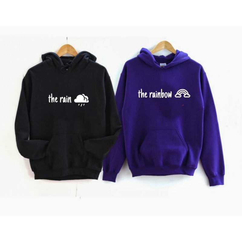 Hoodie Jumper SOULMATE (S - 6XL) SOUL MATE COUPLE Jaket The Rain and The Rainbow BIGSIZE OVERSIZE Cute Prewed Matching Wedding anniversary