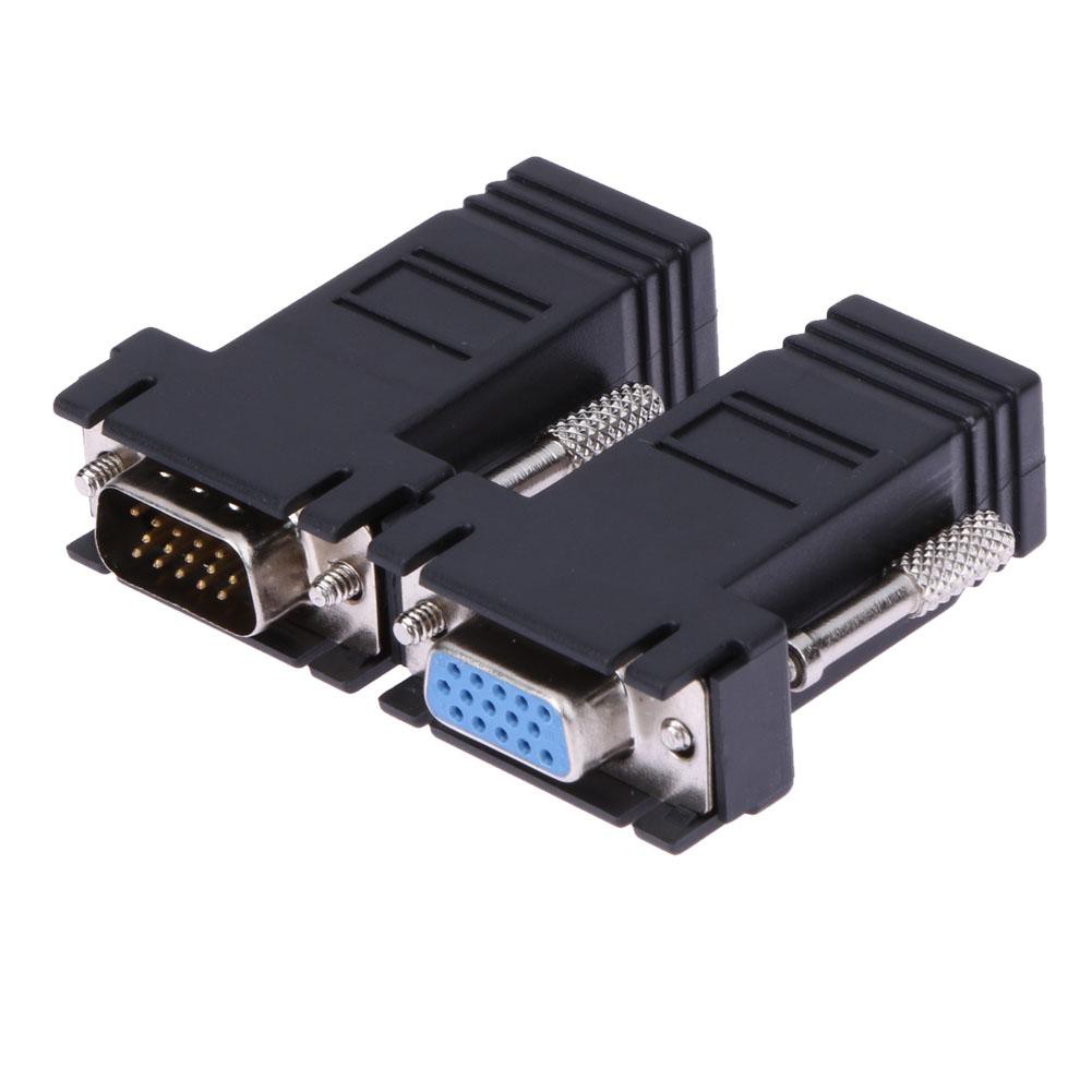 MOJITO VGA Extender Female/Male to Lan Cat5 Cat5e/6 RJ45 Ethernet Female Adapter #8Y