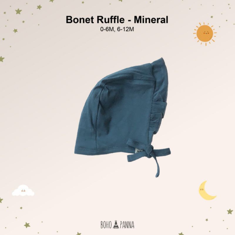 BONET RUFFLE TOPI ANAK BAYI BOHO BABY SURABAYABABY-Mineral