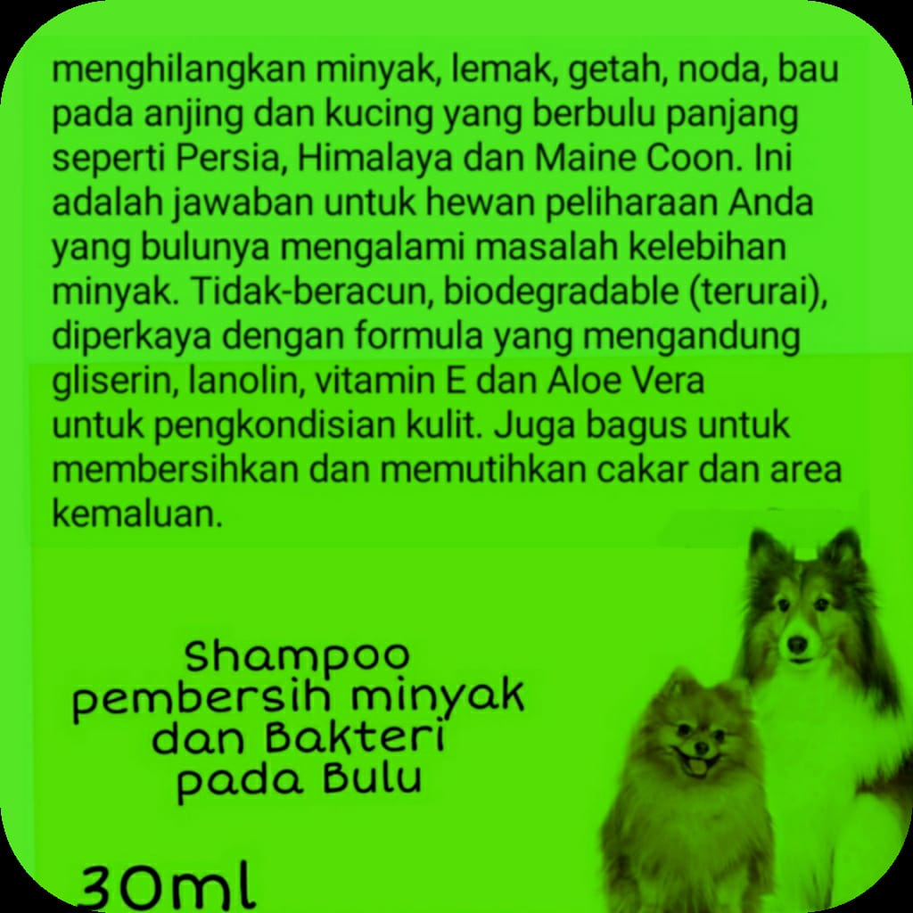 SHAMPO GROOMING PENGHILANG MINYAK DAN BAKTERI BULU KUCING ANJING AMPUH AOS DEGREASER