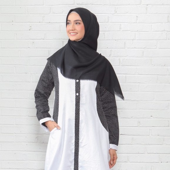 Ramee Maira Dress gamis katun putih busui