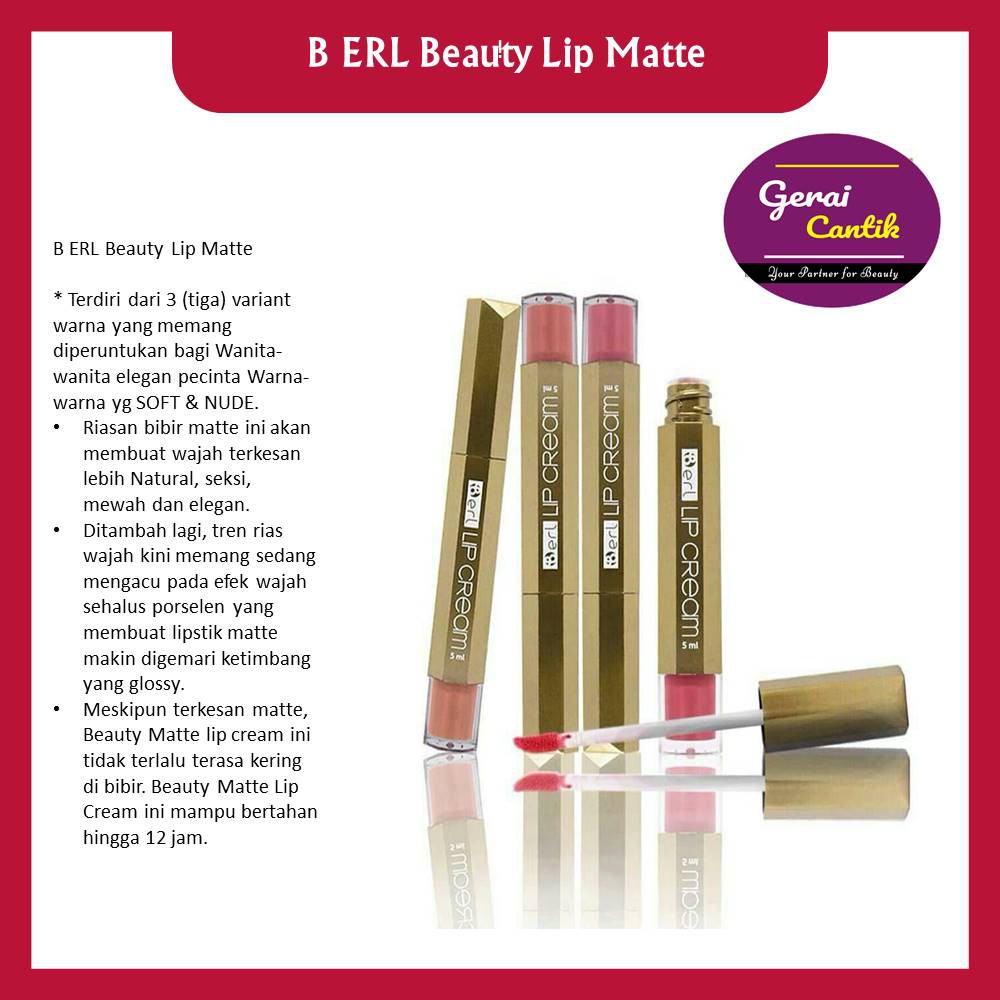 B Erl Lip Cream Lipstik Matte B Erl Kosmetik