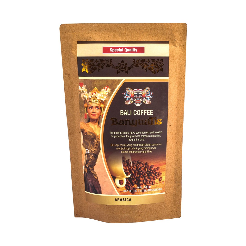 BALICIHUI KOPI BALI ARABICA FOIL 200 Gram by Banyuatis FREE 1 sachet Kopi 3 in1 by Banyuatis