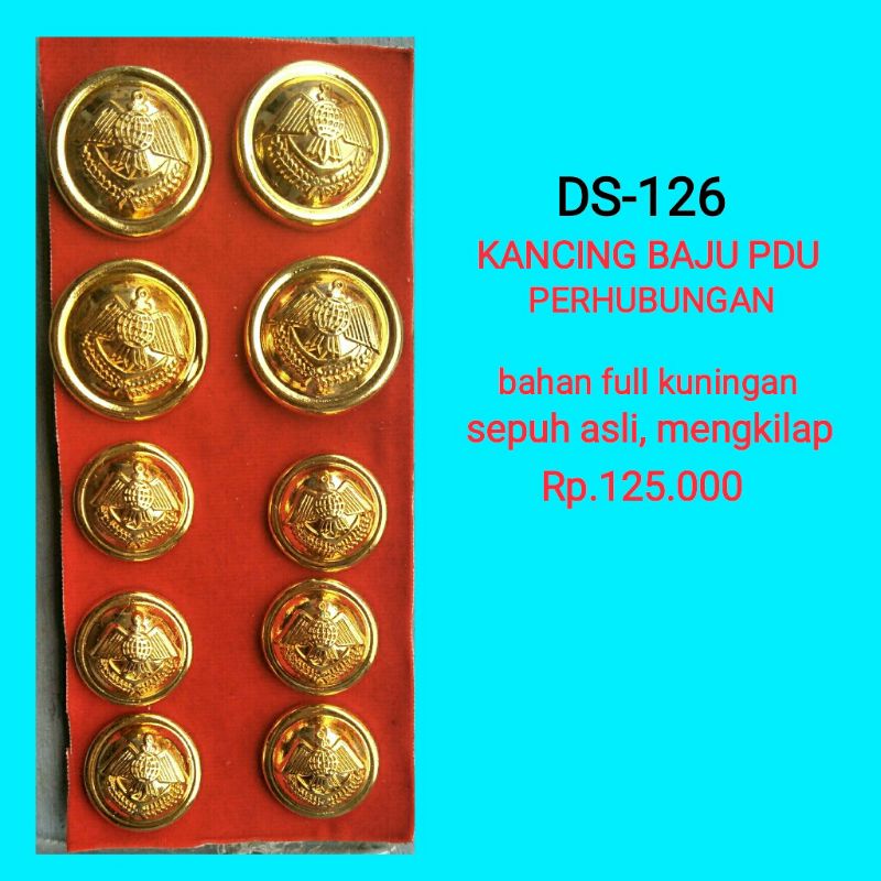 ds-126 kancing baju pdu perhubungan kancing baju pdu dishub kancing baju pdu kementerian perhubungan