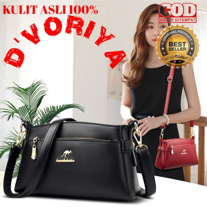 tas wanita kulit asli murah selempang bahu top handle pinggang