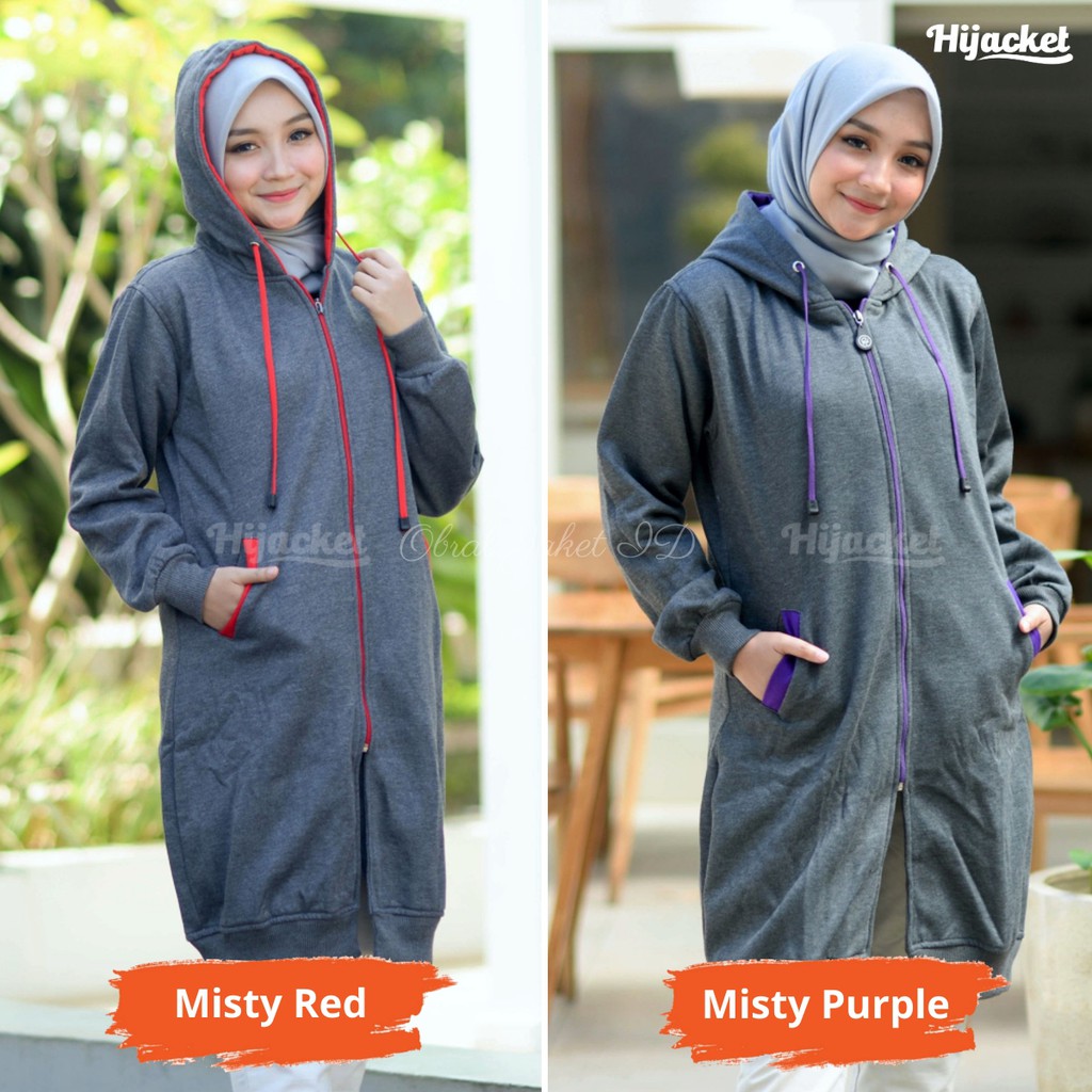 Hijacket Basic Misty Original Bandung | Jaket Polos Wanita Size L XL XXL Garansi 100%-3