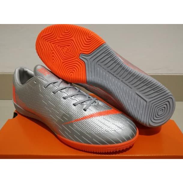 Terlaris Sepatu Futsal Nike Mercurial Vapor Xii Elite Silver Orange .,..,
