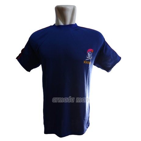 Kaos Kombinasi Logo MARINIR Biru - Logo Kecil
