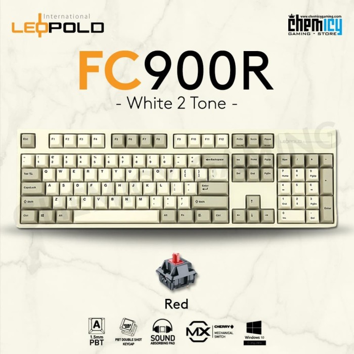 Leopold FC900R White 2 Tone Mechanical Gaming Keyboard