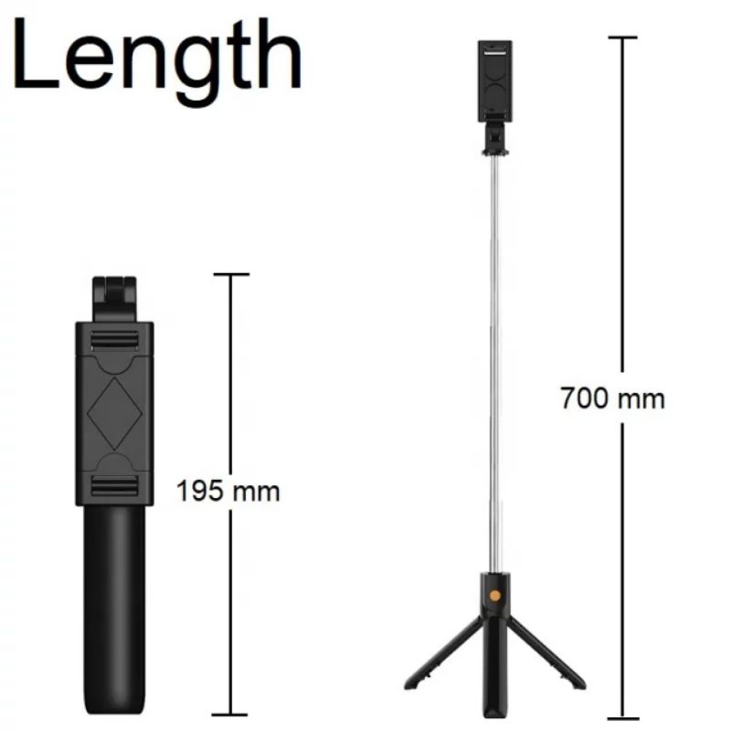 Tongsis Selfie Stick Shutter Remote 3IN1 Bluetooth stainless steel