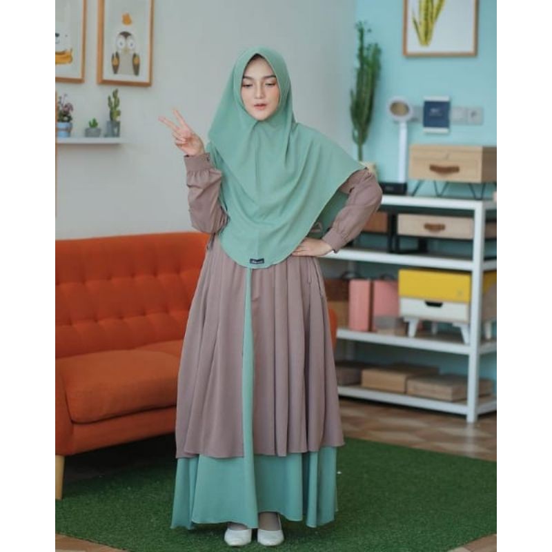 gamis model set khimar 2021