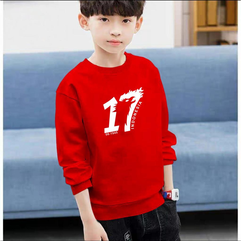 ALIPIO FASHION - BAJU SWEATER / HOODIE ANAK 17 AGUSTRUS / merdeka / indonesia / upacara / seragam / HUT RI / dirgahayu / merah putih