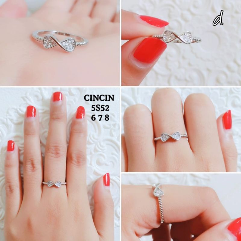 Cincin Titanium Permata Solitaire Cincin Wanita