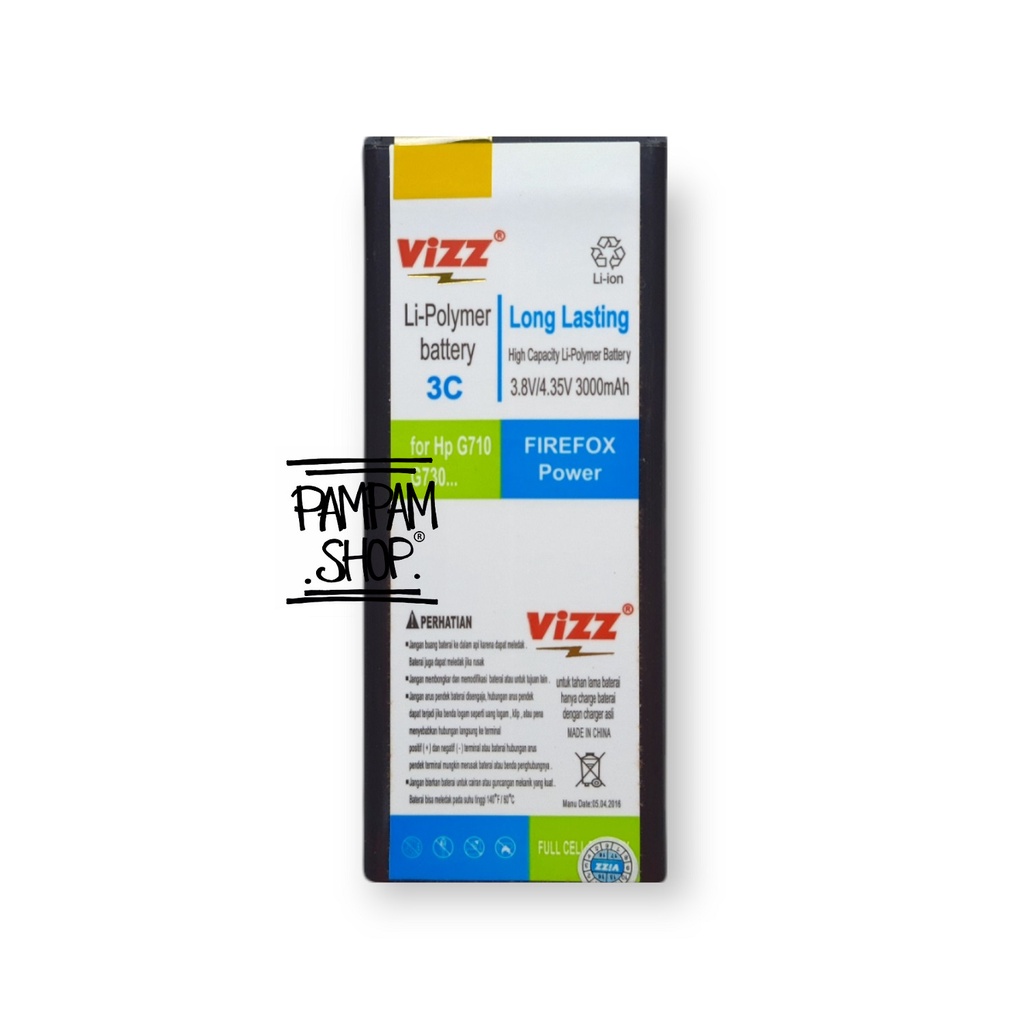 Baterai Vizz Double Power Huawei Honor 3C G730 HB4742A0RBW Original Batre Batrai Battery Ori HP Handphone