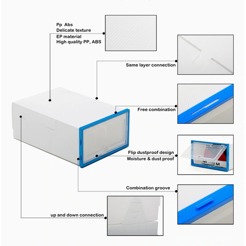 Kotak Susun Rak Organizer Sepatu Shoe Box 6 PCS LF010