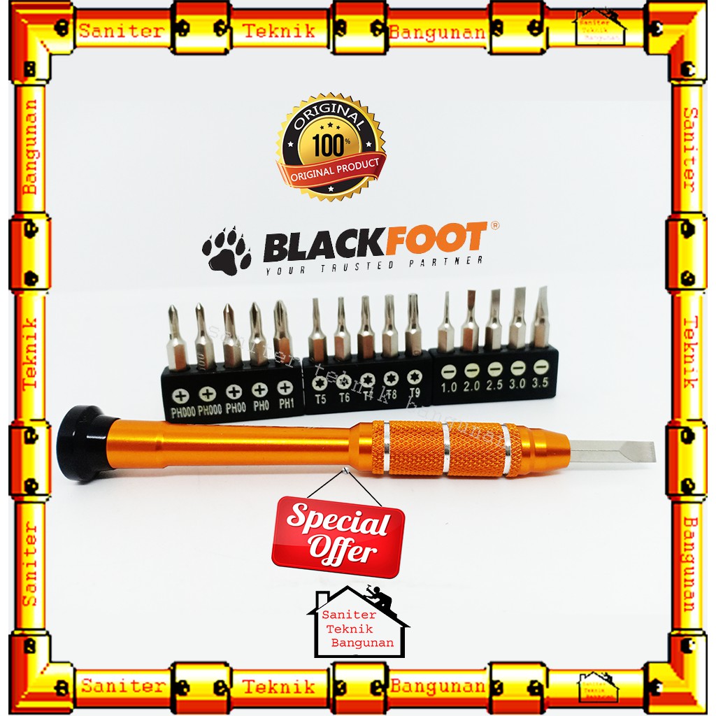 OBENG SET 17 PCS ALUMUNIUM BLACKFOOT-OBENG MAGNET-OBENG HP KACAMATA