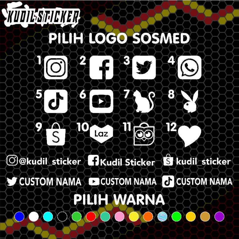

STICKER CUTTING CUSTOM NAMA DAN LOGO SOSMED STICKER MOTOR | STICKER HELM