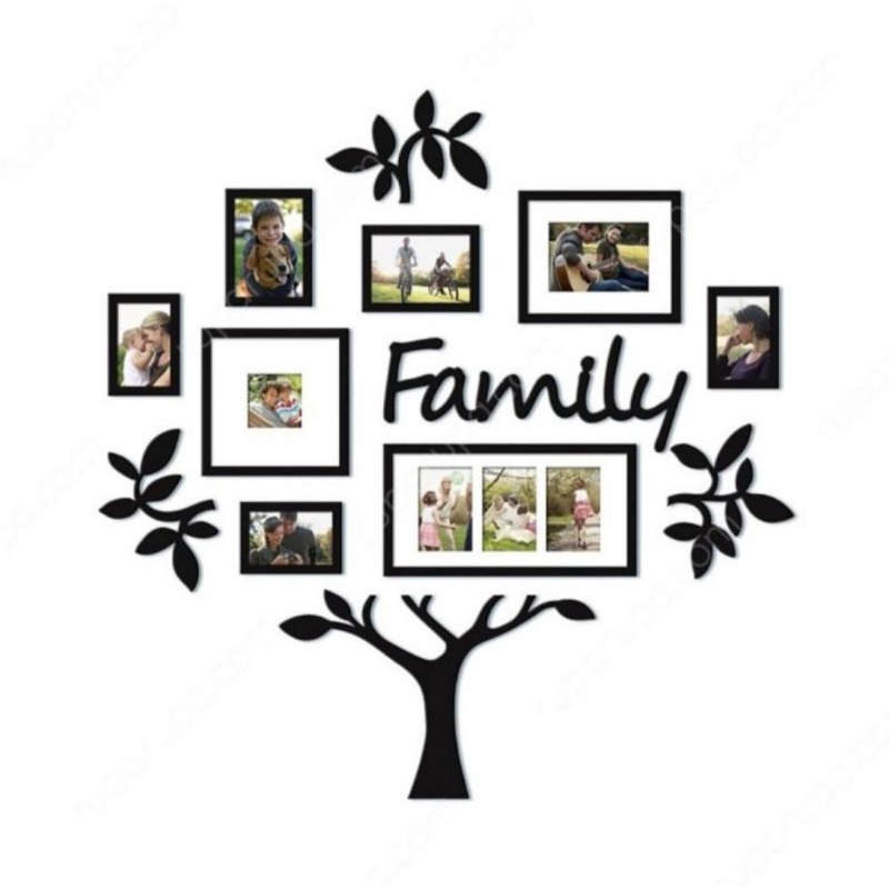 Bingkai Foto Photo Frame Family Tree Set of 13 VS13 BLK