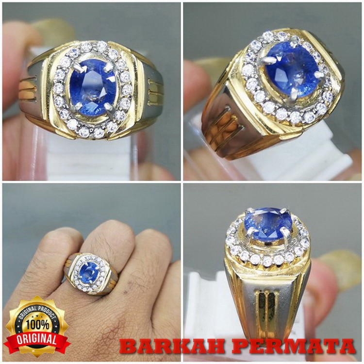 CINCIN BATU AKIK BLUE SAFIR CEYLON ASLI