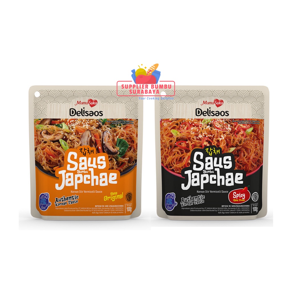 MamaSuka Delisaos Saus Japchae Korea Instan Halal Original Spicy 100g