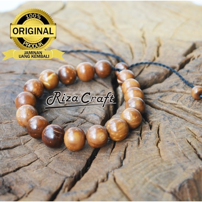 Gelang Kayu Kokka Kaukah Asli Turki Arab Mekkah Bulat Besar Coklat