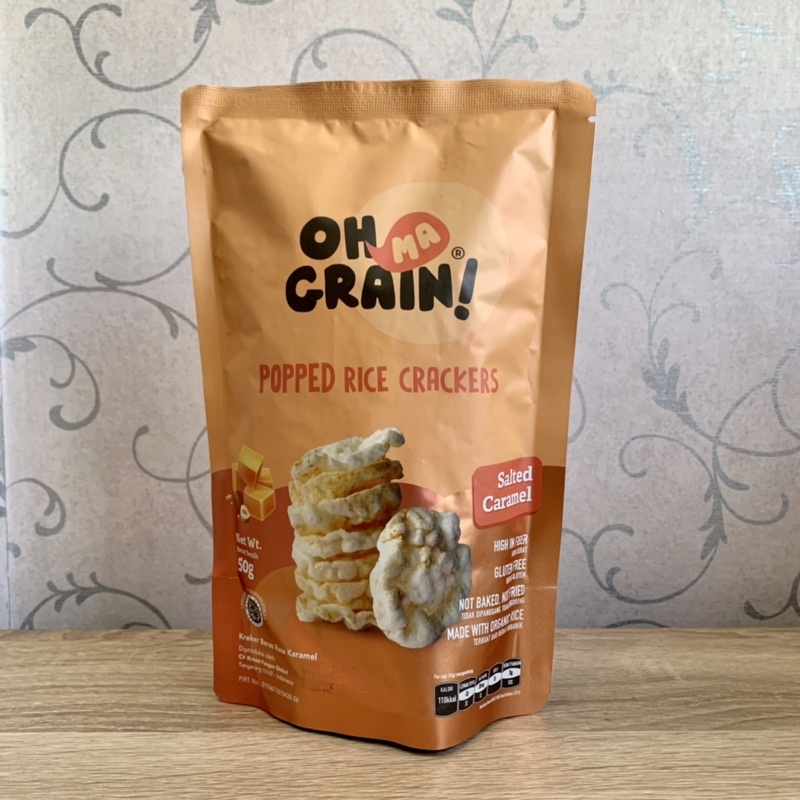 

Oh Ma Grain Sweet Caranel Popped Organic Rice Crackers 50g (No MSG)