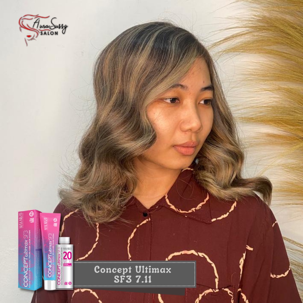 MAKARIZO Concept Ultimax SF3 Ash Blonde Semir Rambut 90ml