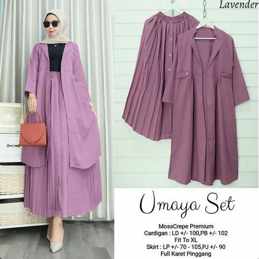 Umaya setelan rok cardigan terbaru one set kekinian