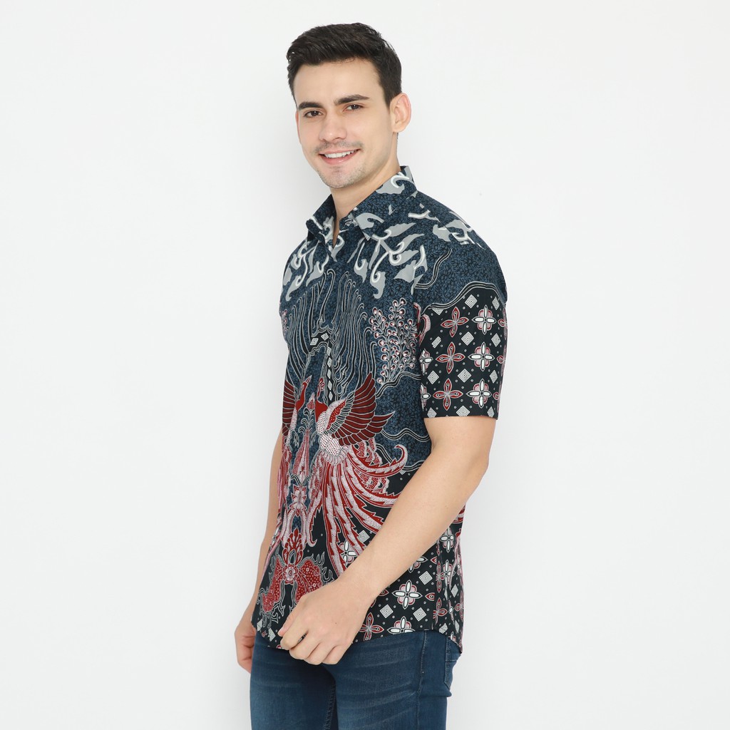 BATIK PRIA LENGAN PANJANG Alonso Kemeja Slimfit Premium Biru Dongker Merah Abu Grey 727039 Cap 72 - Baju Kemeja Atasan Pakaian Setelan Batik Pria Cowok Laki Laki Remaja Keluarga Kantor Lengan Panjang Modern Slimfit Slim Fit Premium Kekinian